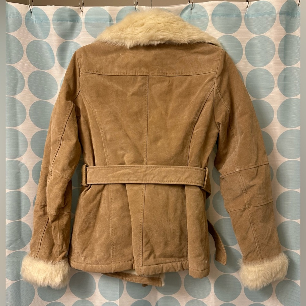 Wilson’s Leather Suede Jacket with Faux Fur, Tan, Size S - Picture 4 of 6